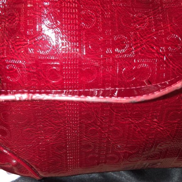 Liz Claiborne Dark Red Candy Apple Faux Leather Hobo Purse - Picture 14 of 16